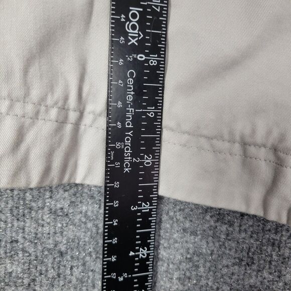 GARNET HILL Gray Cotton Twill Raglan Sleeve Big Button Cropped Jacket SIZE 10 - Picture 4 of 8